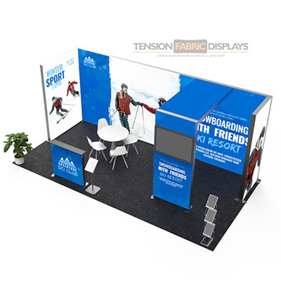 stand expo portabil light box tension fabric displays